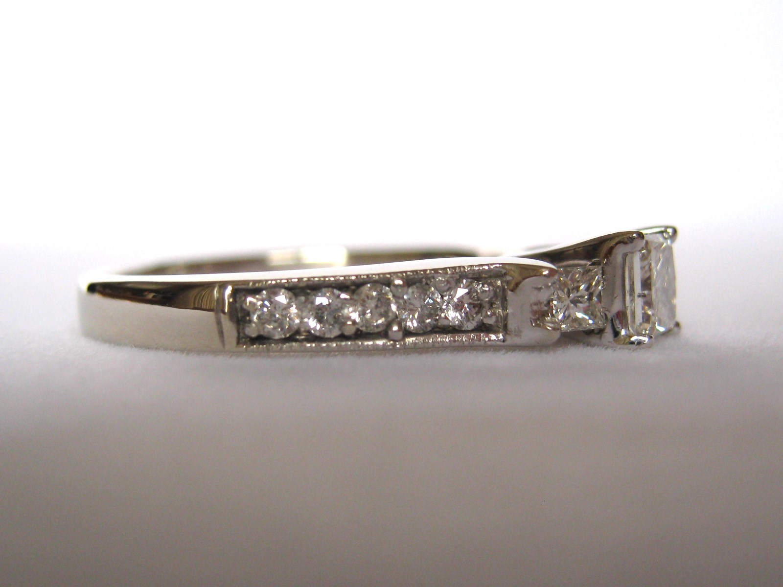 .76 Ct Natural Princess Cut Diamond Ring 3-Stone w/Accents 14k Anniversary 4.82g