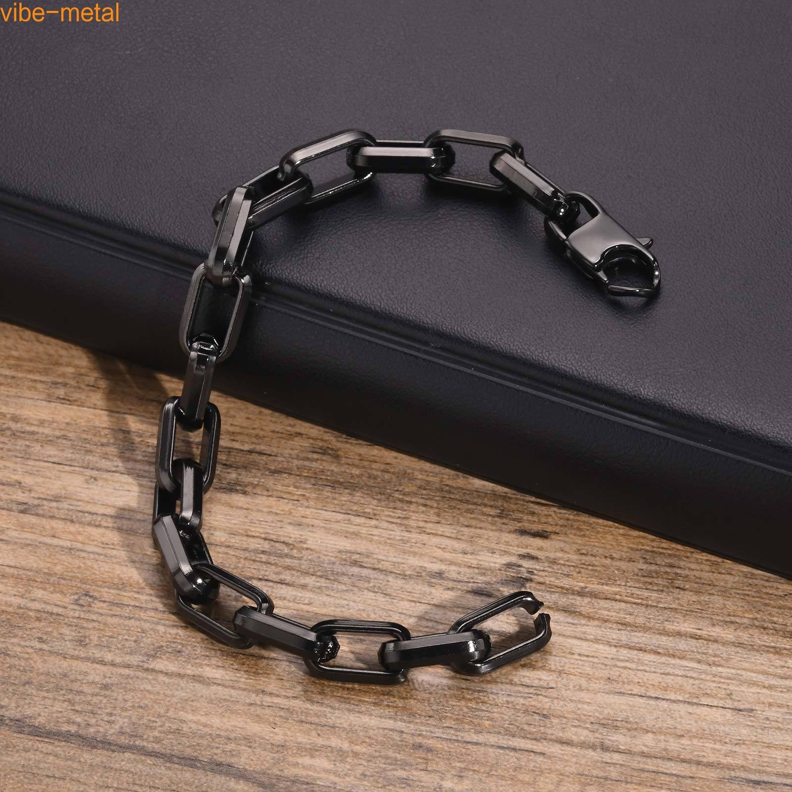 9.2mm Wide Stainless steel Chunky Paperclip Chain Bracelets Men Chain Wristband
