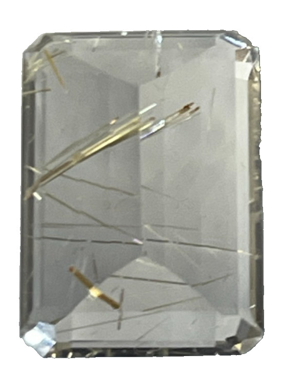 Natural Rutilated Quartz Rectangle 10x16mm Approx 10ct Golden Needles Loose Gem