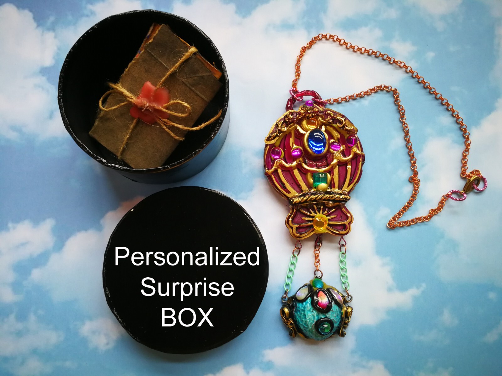 Jewelry Necklace Pendant Luxury Art Deco Nouveau Charm Jewellery Hot Air Balloon