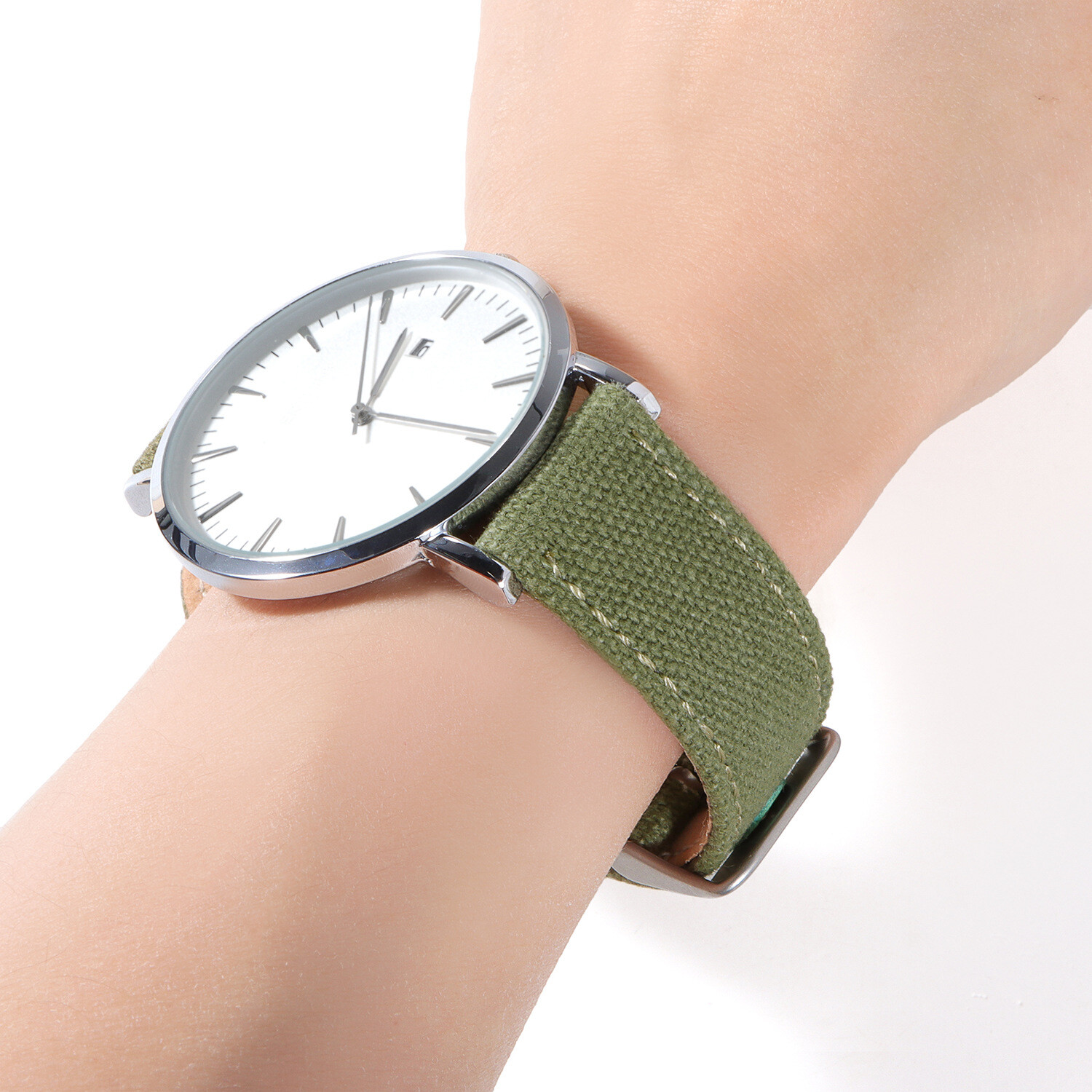 Quick Release Nylon Canvas Leather Watch Band Brushed Pin Buckle Strap Mens 20mm