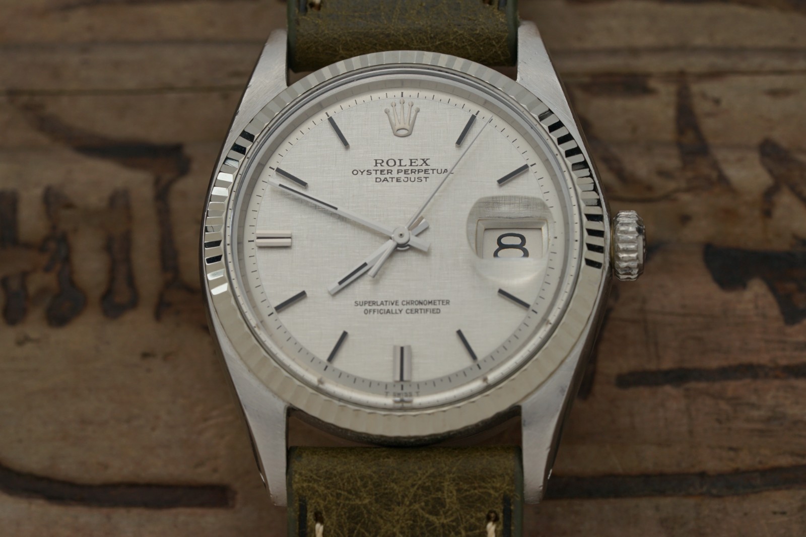c1970 Serviced ROLEX Vintage DateJust 1601 Linen Dial 36mm cal.1570 #1586