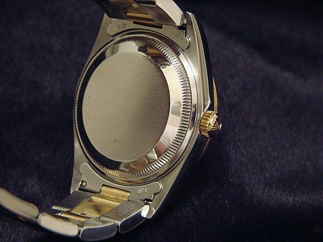Rolex 2Tone 18K Gold/Stainless Steel Date White Black Roman w/Oyster Band 15223