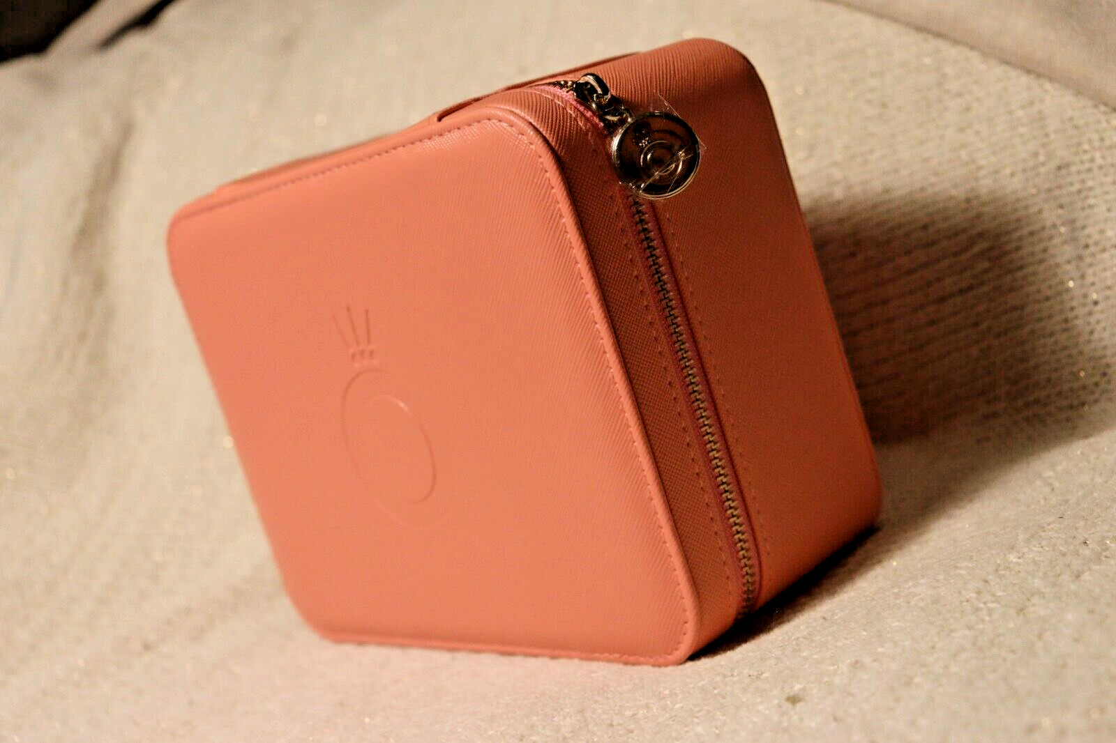 Pandora pink zippered jewelry travel case box organizer