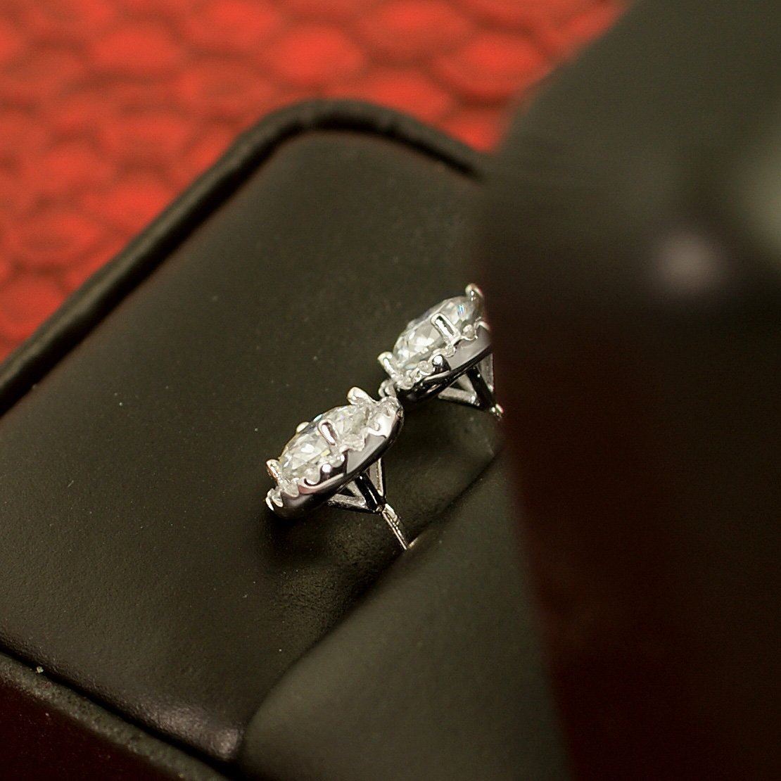 4.36 Carat Certified VVS1 Moissanite Halo Earrings 925 Silver
