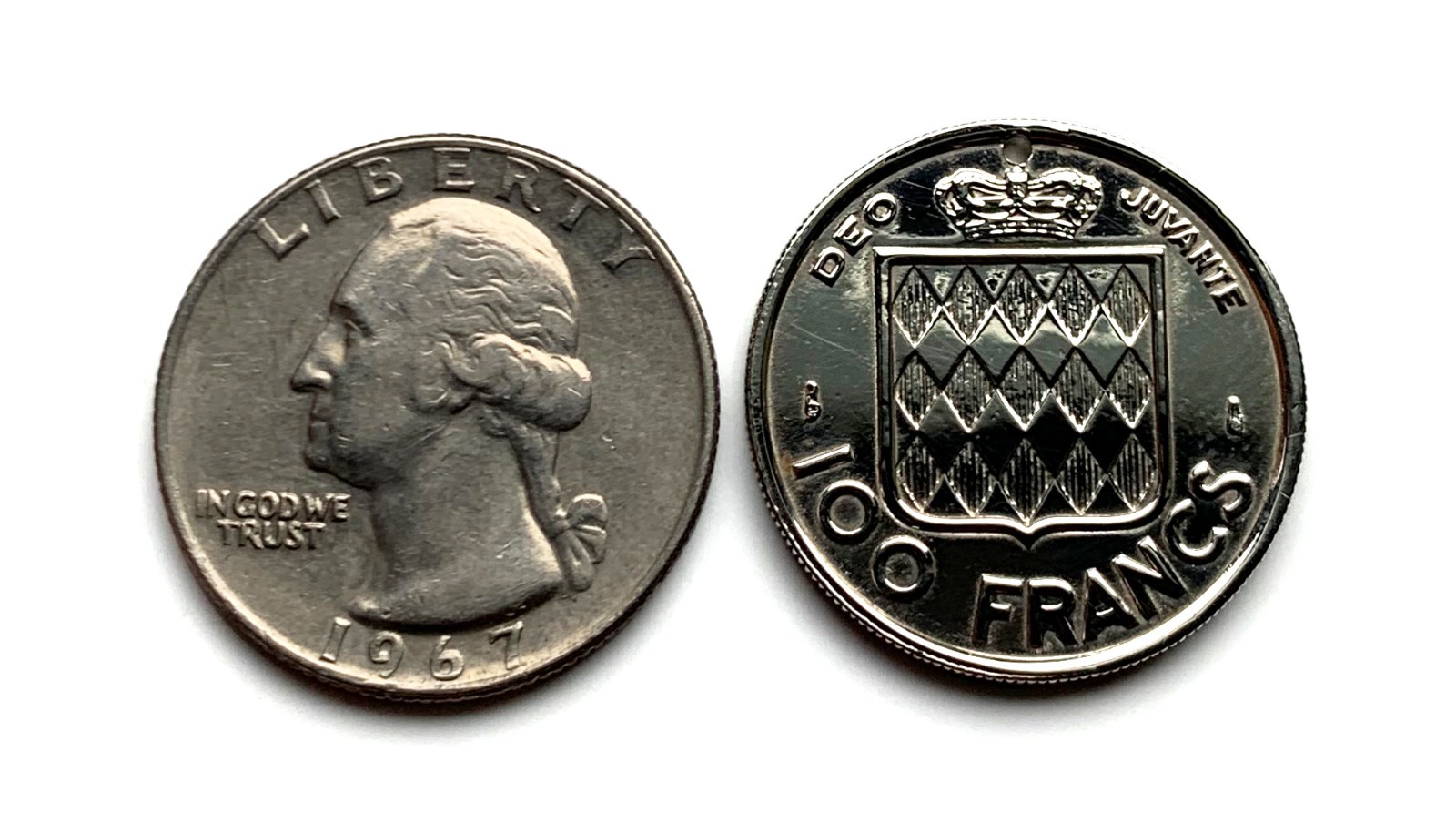 1956 Monaco 100 Francs coin pendant Monte Carlo La Rousse Rainier III n003979