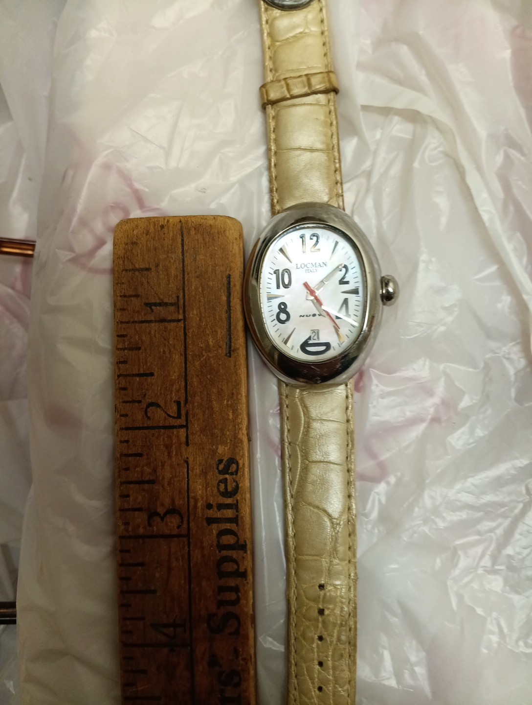 LOCMAN NUOVO Watch Italy Vintage Hand Made White Alligator