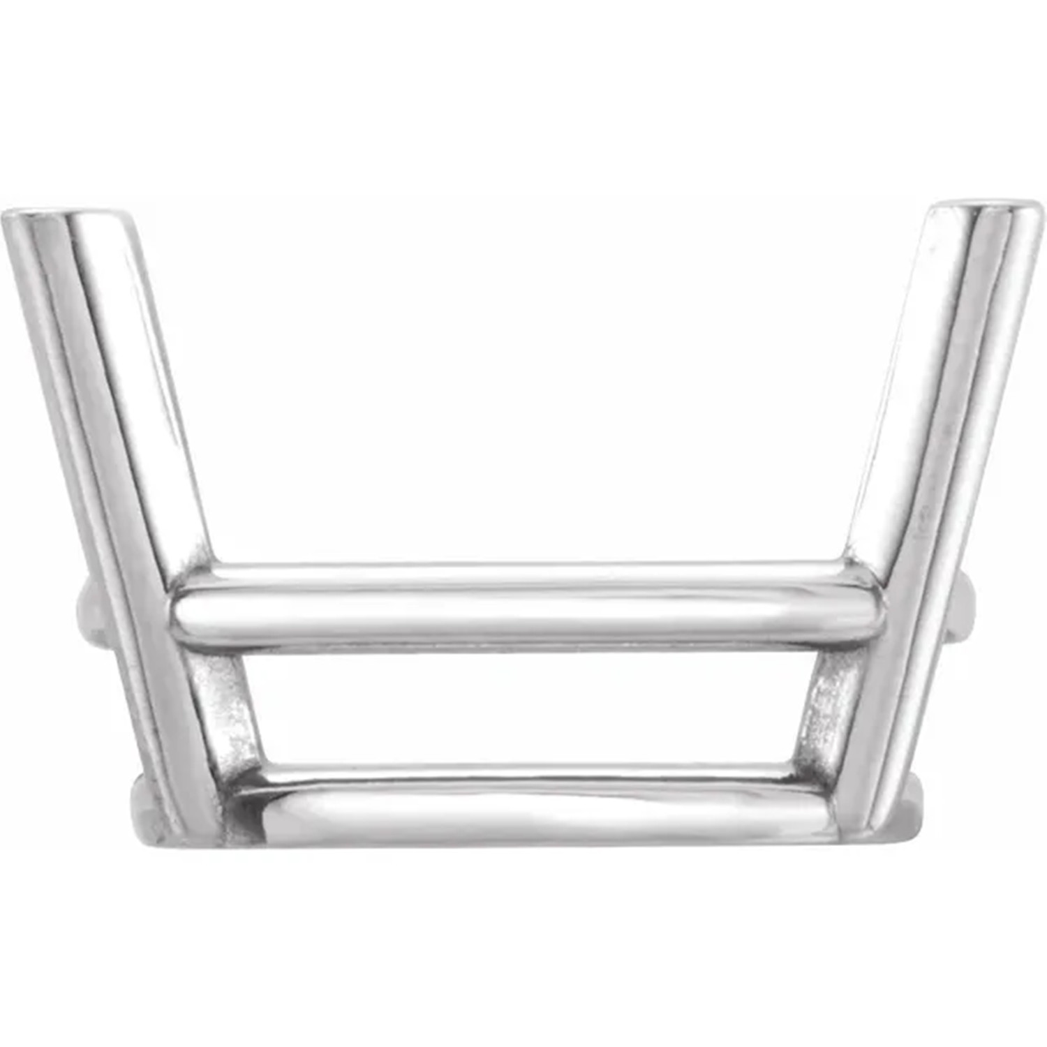 Solid Sterling Silver Basket Setting Emerald Cut 4 Prong Designed Mounting USA