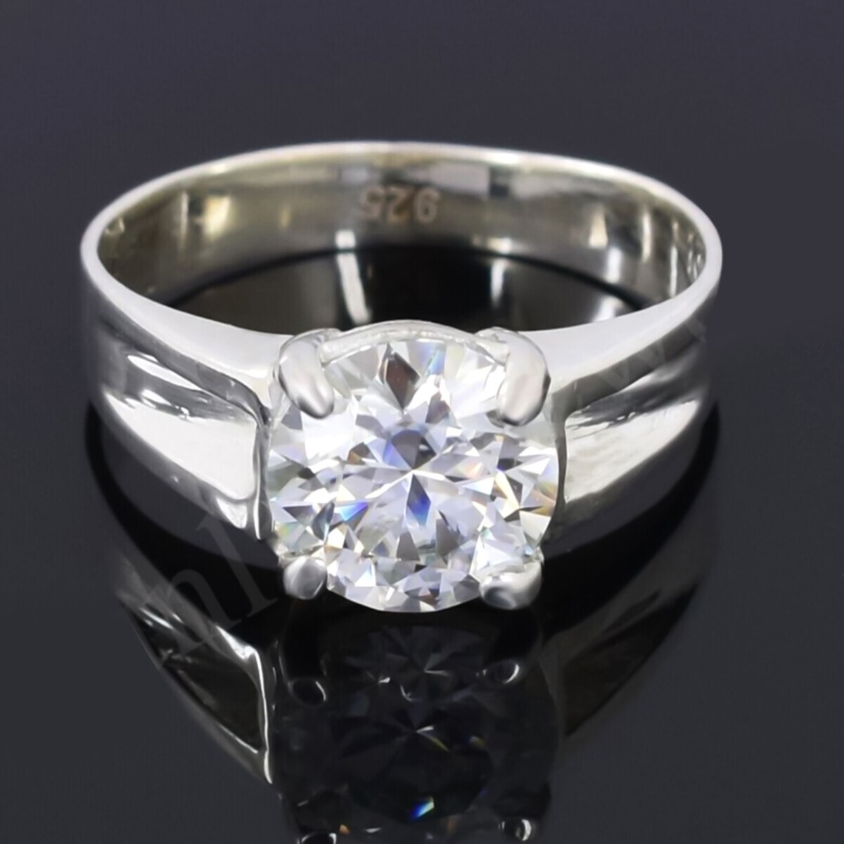 2.50 Cts White Round Cut Certified Diamond Solitaire 925 Sterling Silver Rings