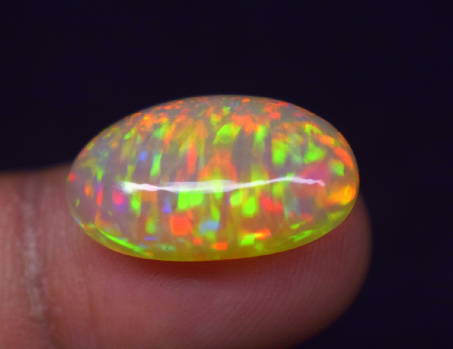 9.2 CT Ethiopian Opal Galaxy Fire Crystal Oval Loose Cabochon Gemstone Pendant