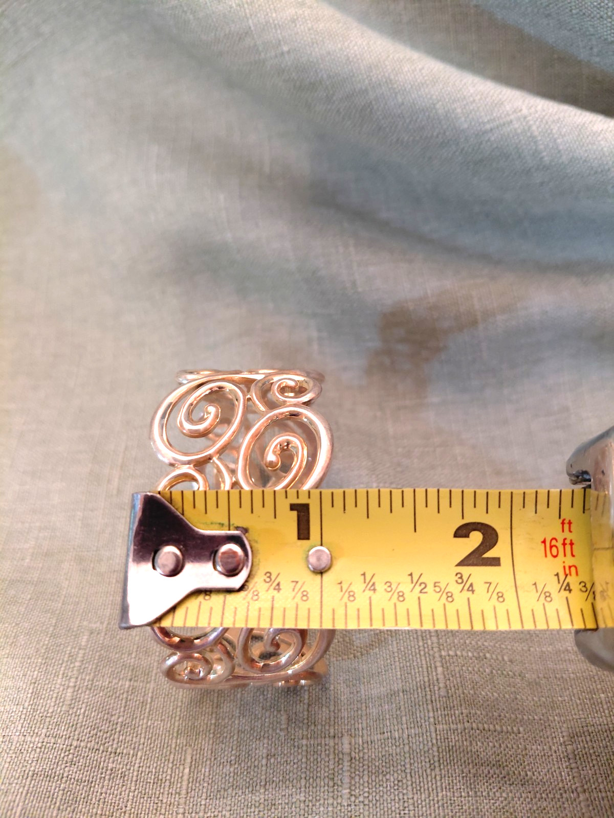 Ross Simons Sterling Silver 925 Wide Cuff Bracelet Open Scroll