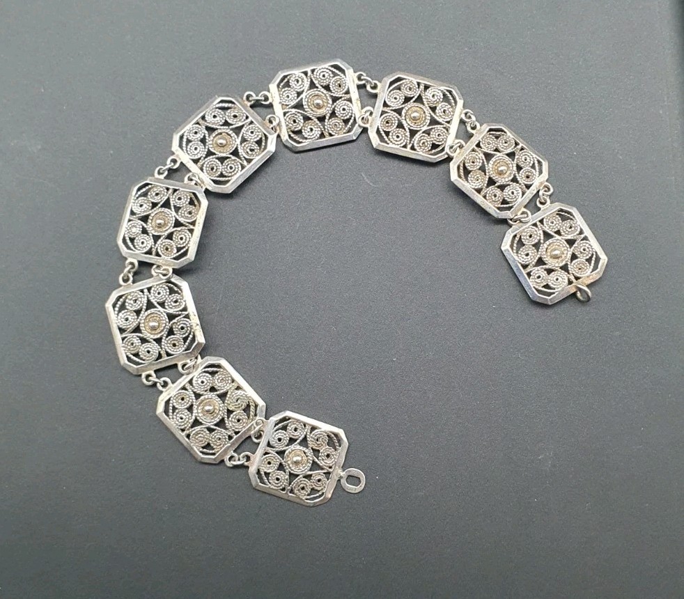 835 Silver Antique Costume Jewellery – Rico Hallmarked, Art Deco, Filigree Vintage