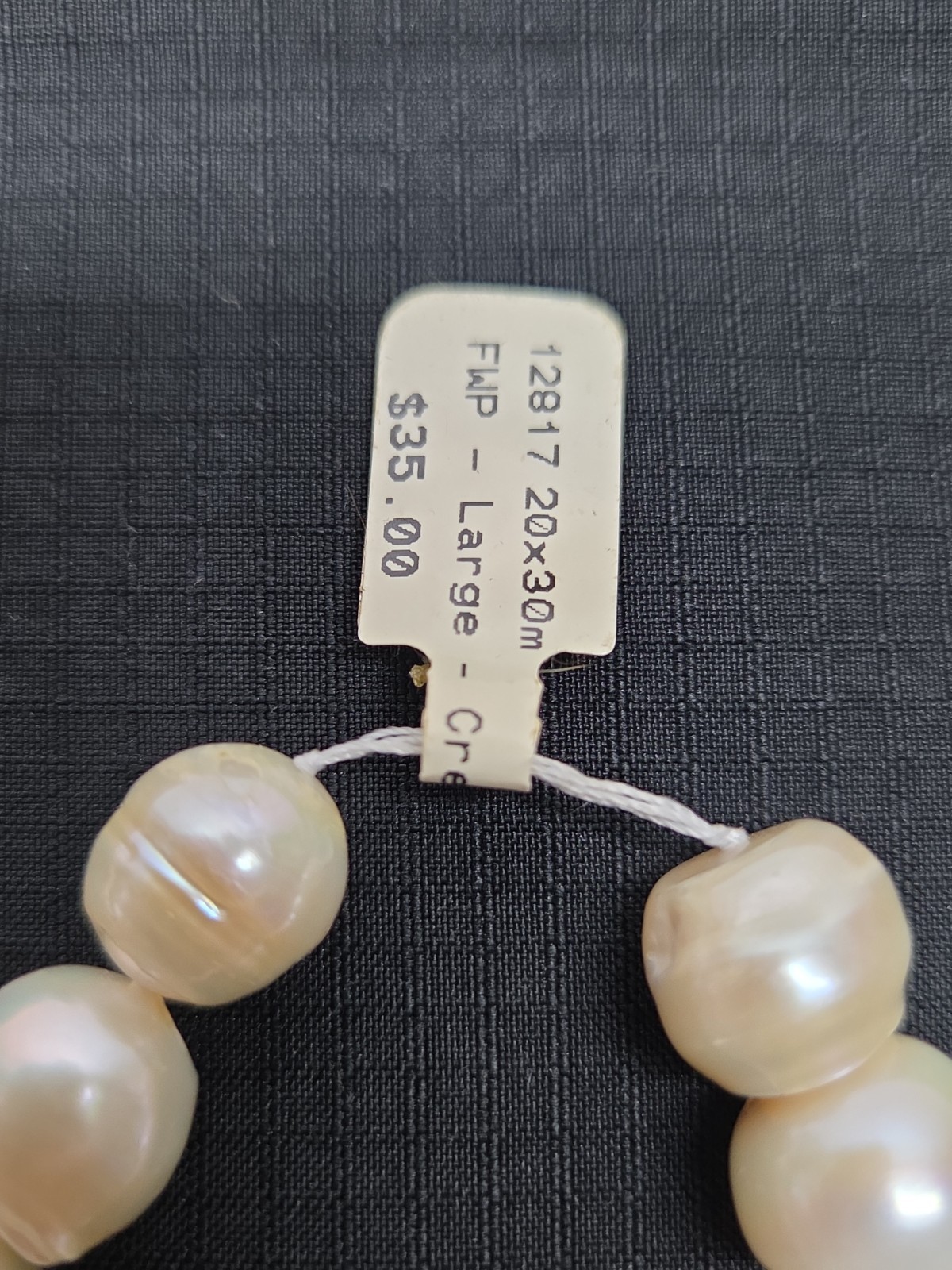 FWP Necklace Pearls Only Large Fresh Water High Luster x3 White Cream NO Chain