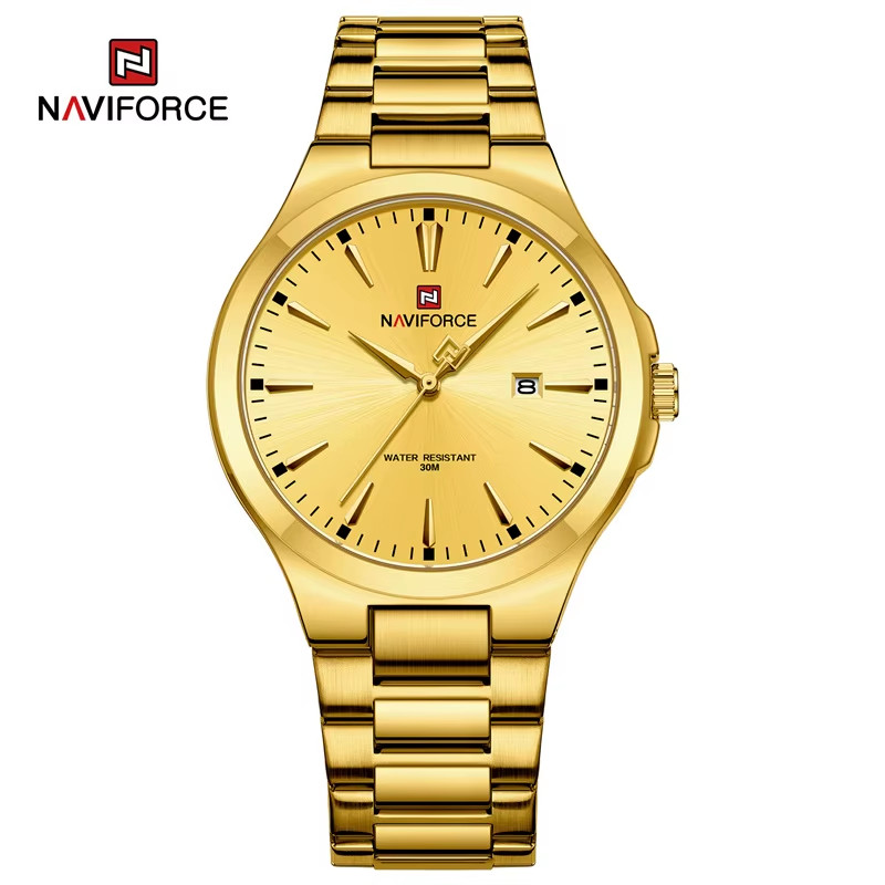 NAVIFORCE Original Design Fashion Men’S Watches Stainless Steel Simple Calendar