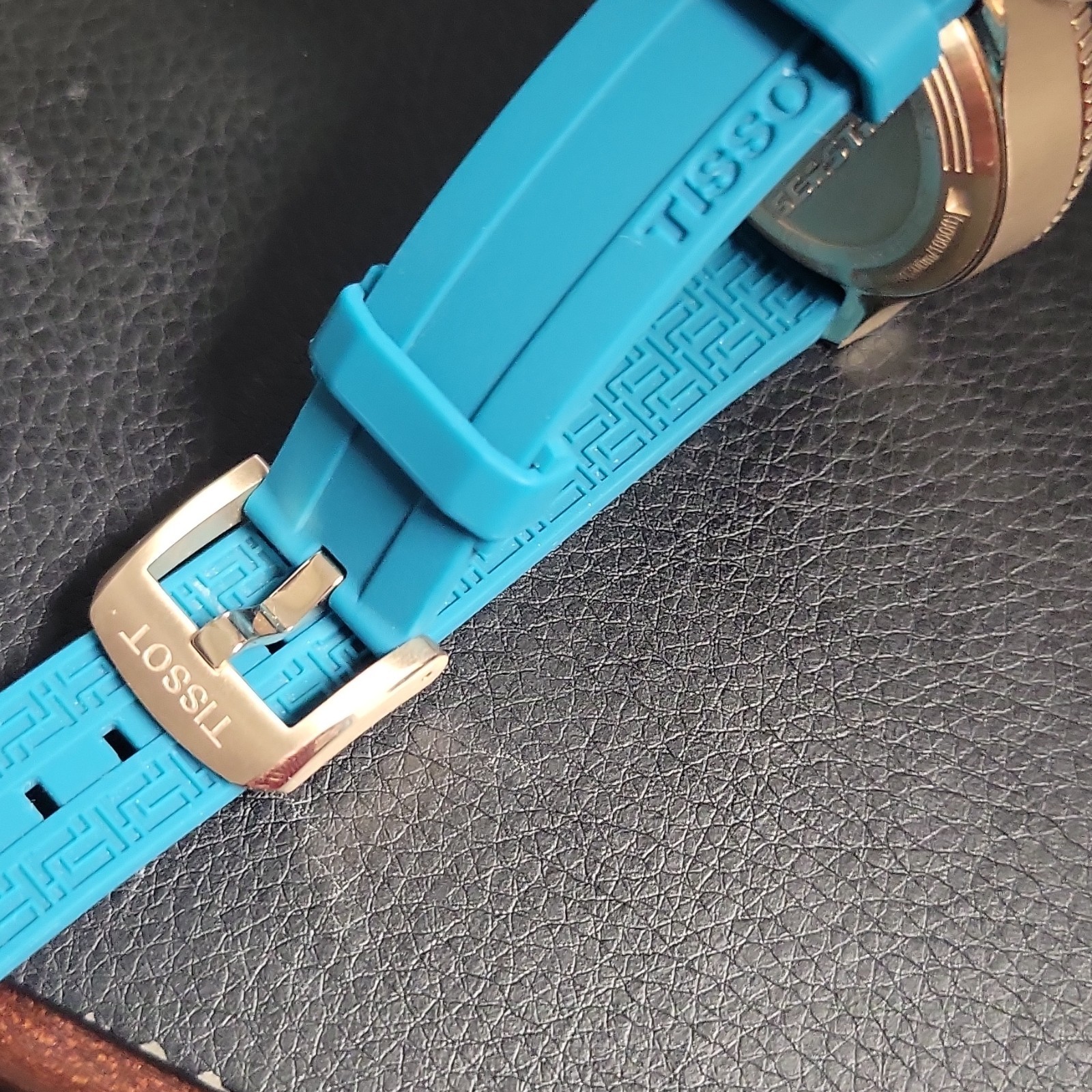 Tissot Seastar Quartz Chronograph 45.5mm Blue Dial 300m Rubber Box Papers
