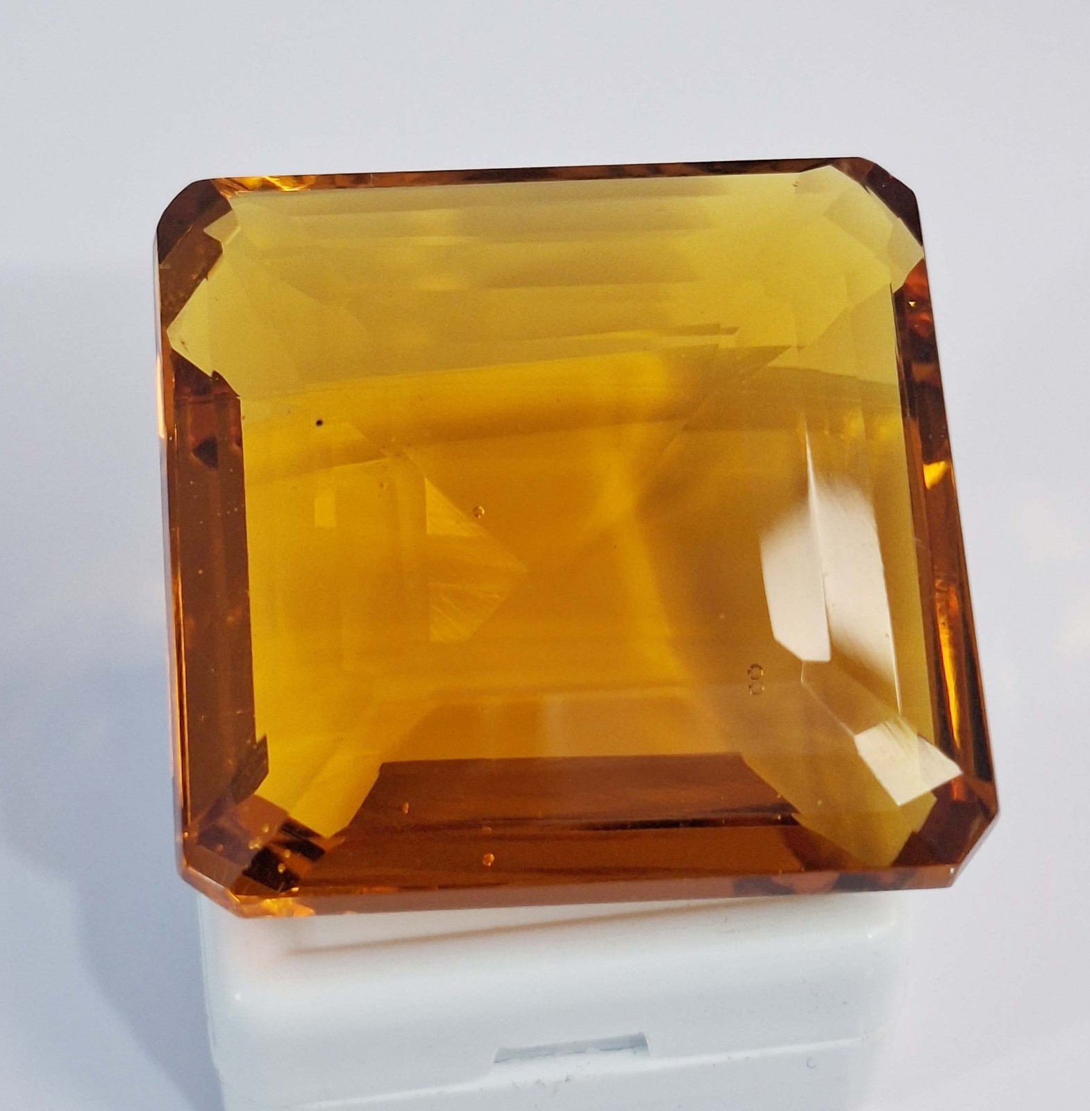 Honey-Orange Citrine Square Cut 126-128 Ct Certified Loose Gemstone SP1609