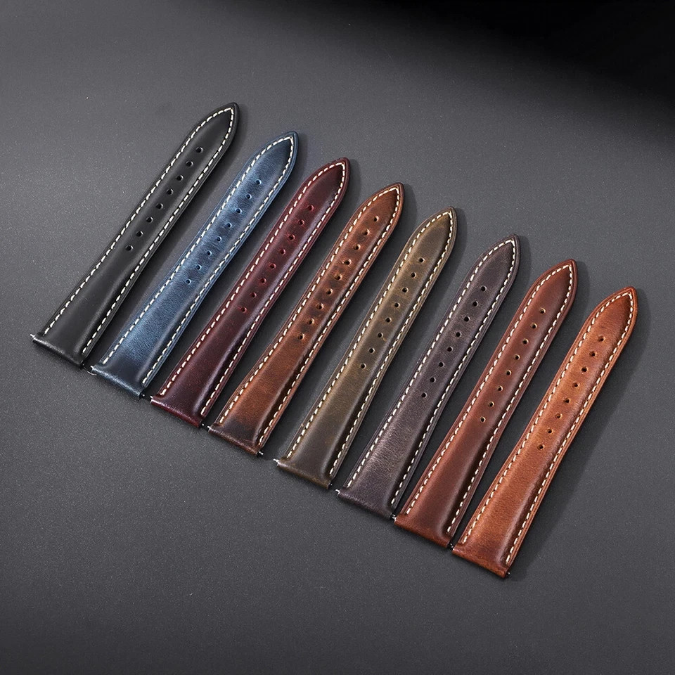 18mm 19mm 20mm 21mm 22mm Men’s Genuine Leather Watch Strap Band Quick Release