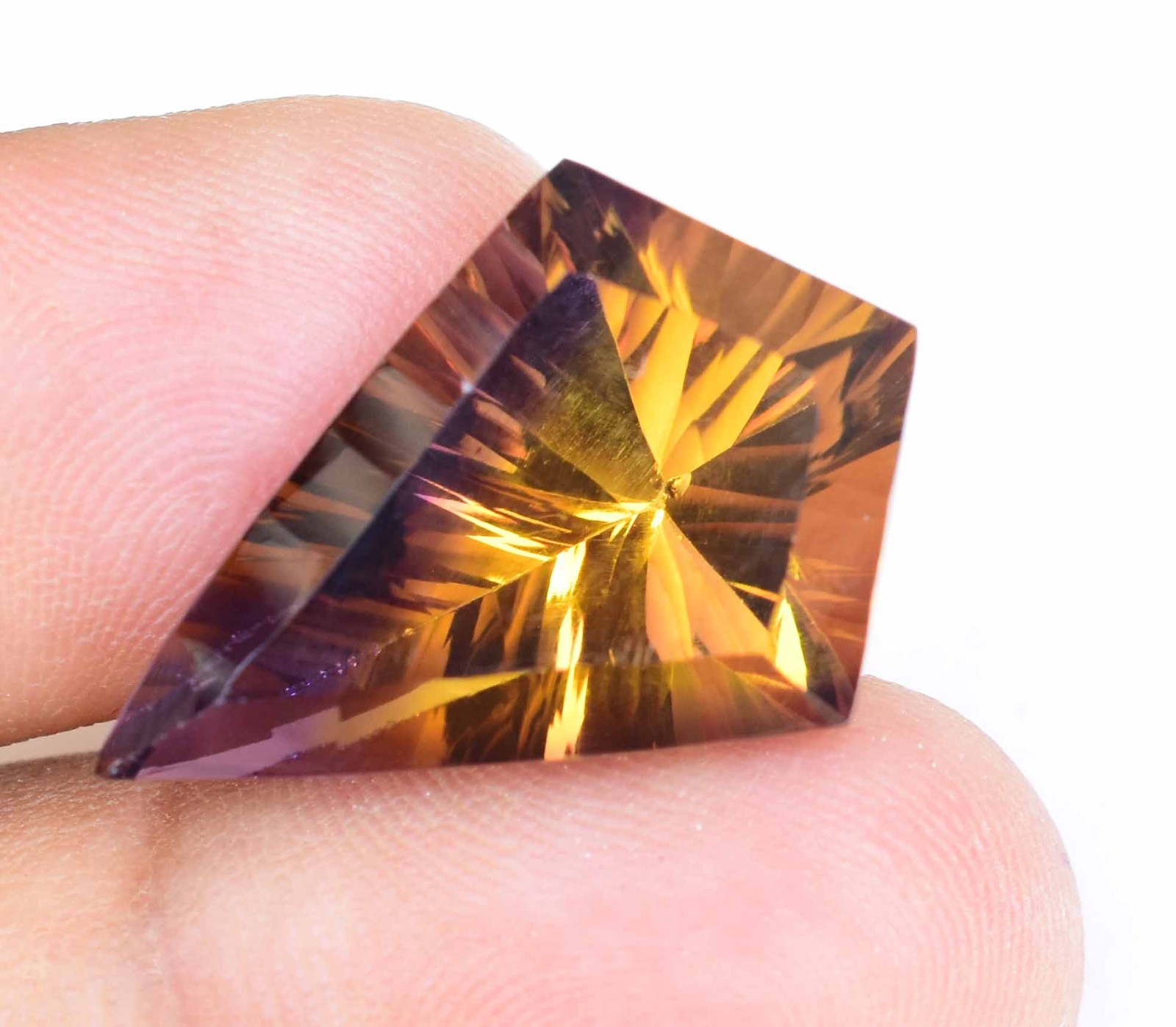 Natural Bolivia Ametrine Bi-Color 20.55 Ct Untreated Certified Loose Gemstone