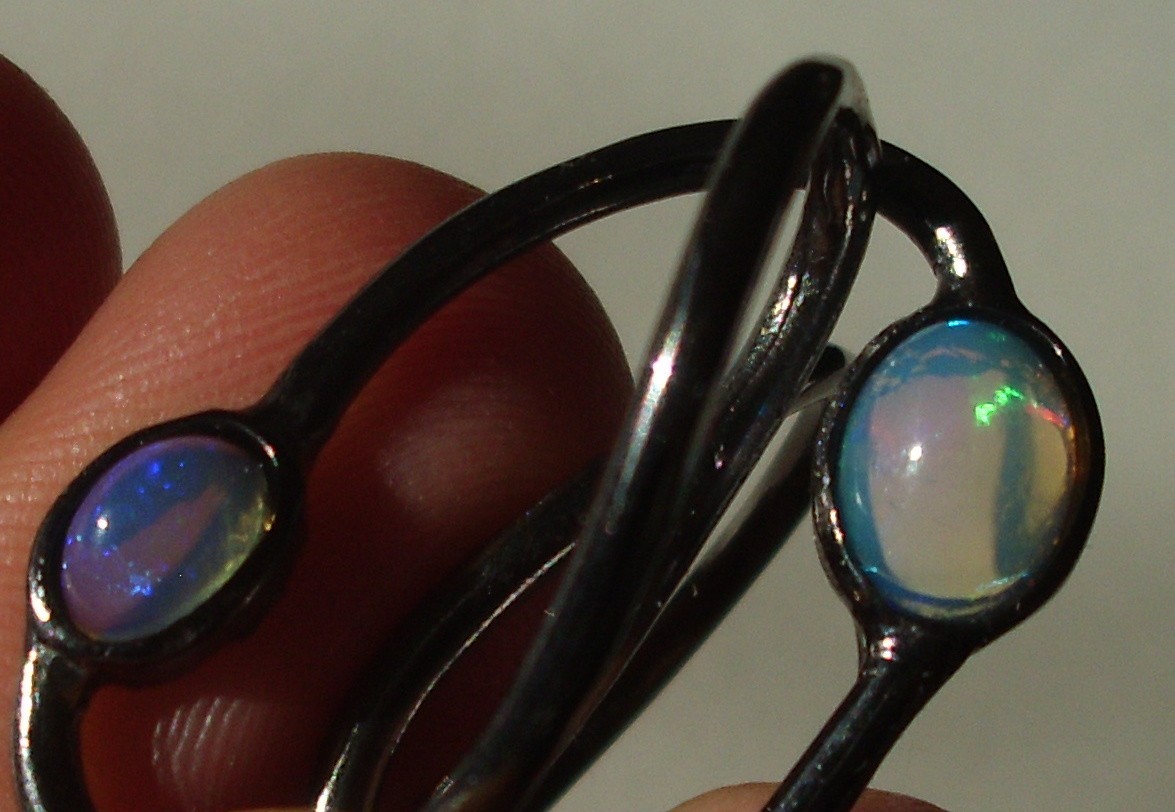 CeS Intertwined Fire Opal Ring from Mexico, Mexican Opal