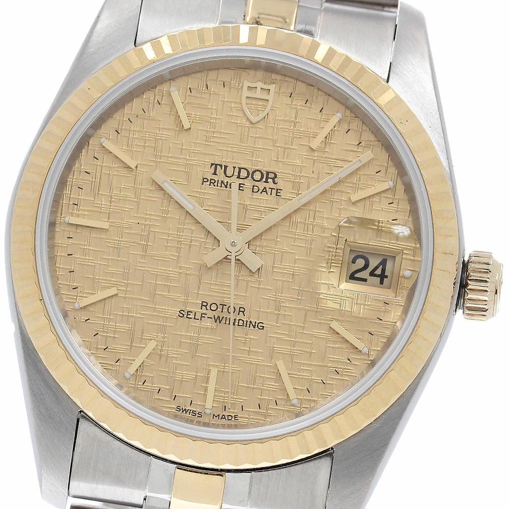 TUDOR WATCH 74033 PRINCE DATE YELLOW GOLD BEZEL AUTOMATIC GOLD DIAL SS/YG MEN’S