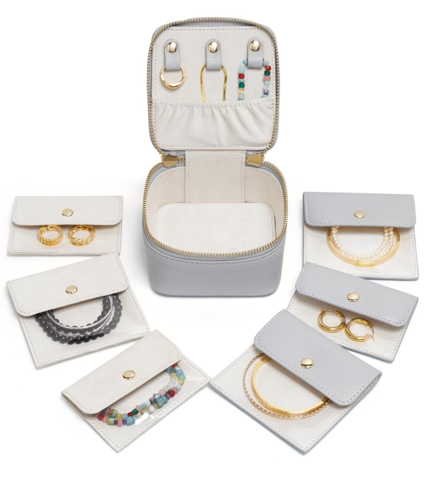 Small Jewelry Travel Case for Women Mini Jewelry Box Organzier Traveling with…