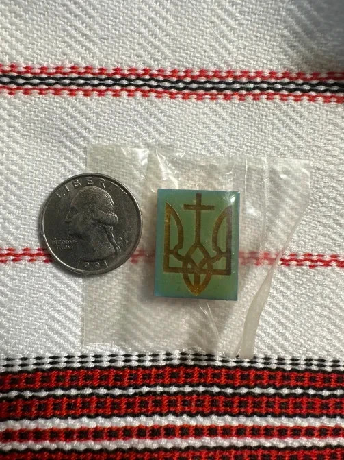 Ukrainian Tryzub with Cross Pin