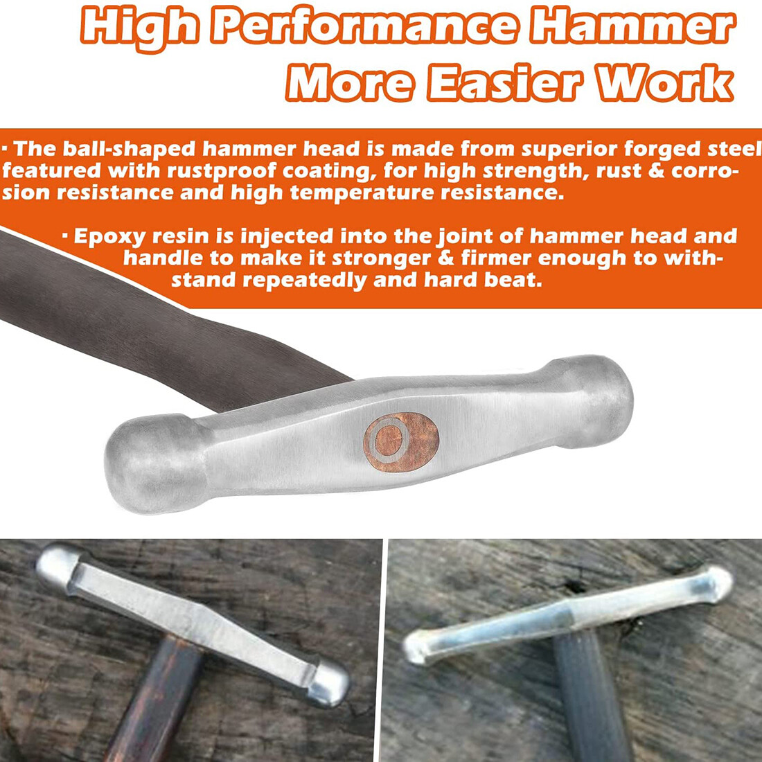Jeweler Ball End Doming Gold Silversmith Blacksmith Anvil Hammer Jewelry Hammer