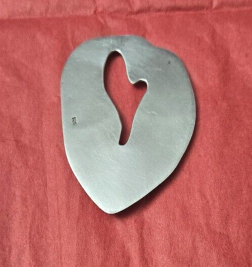 925 Sterling Silver Large 2 3/4 x 1 3/4″ Broken Heart? Pendant 24 Grams