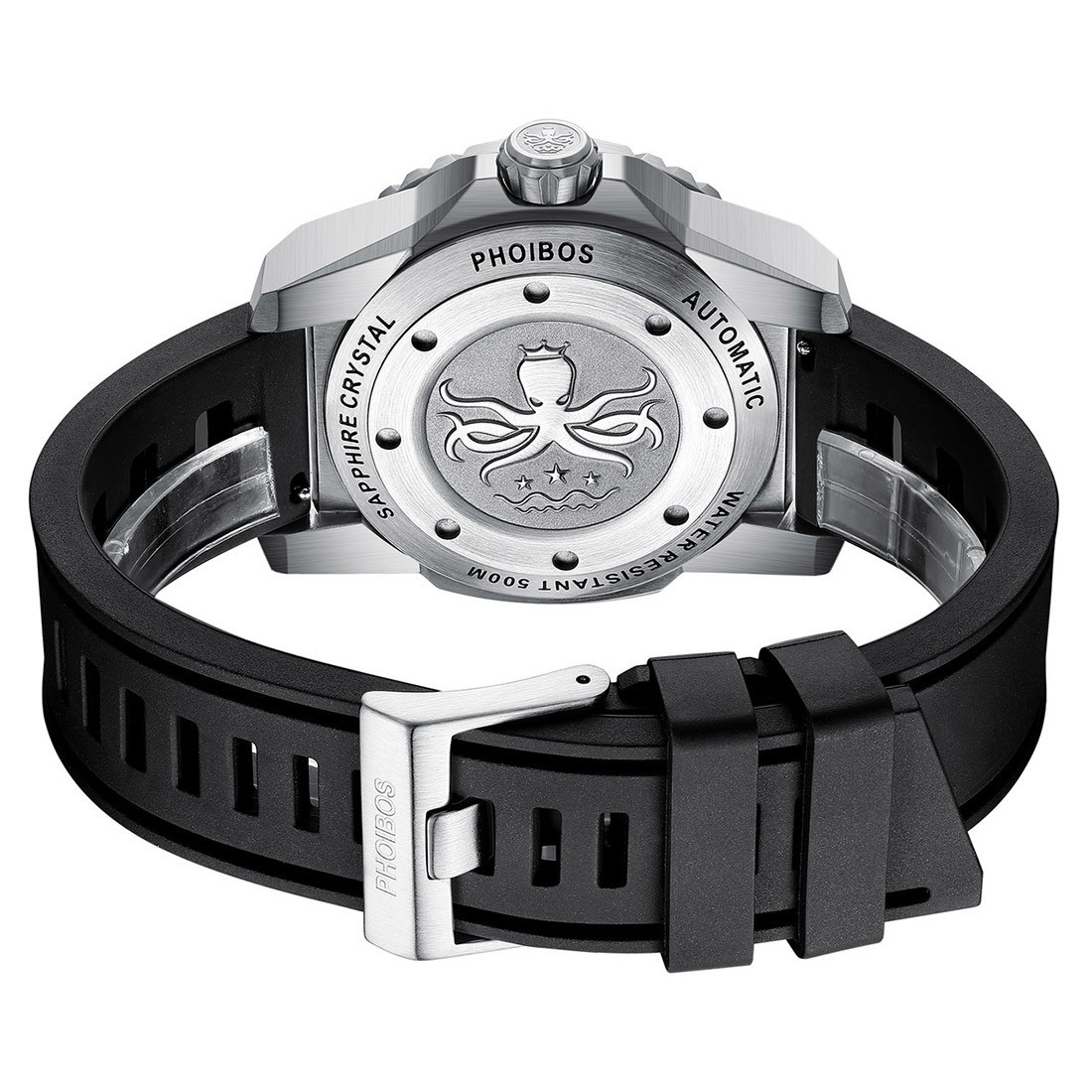 Phoibos LEVIATHAN 500M Steel Automatic Black Date Ceramic Diver Men’s Watch