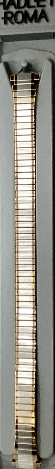 NEW HADLEY ROMA EXPANSION Ladies Watch Band Micron PLate Gold/Silver 8-11mm Lug