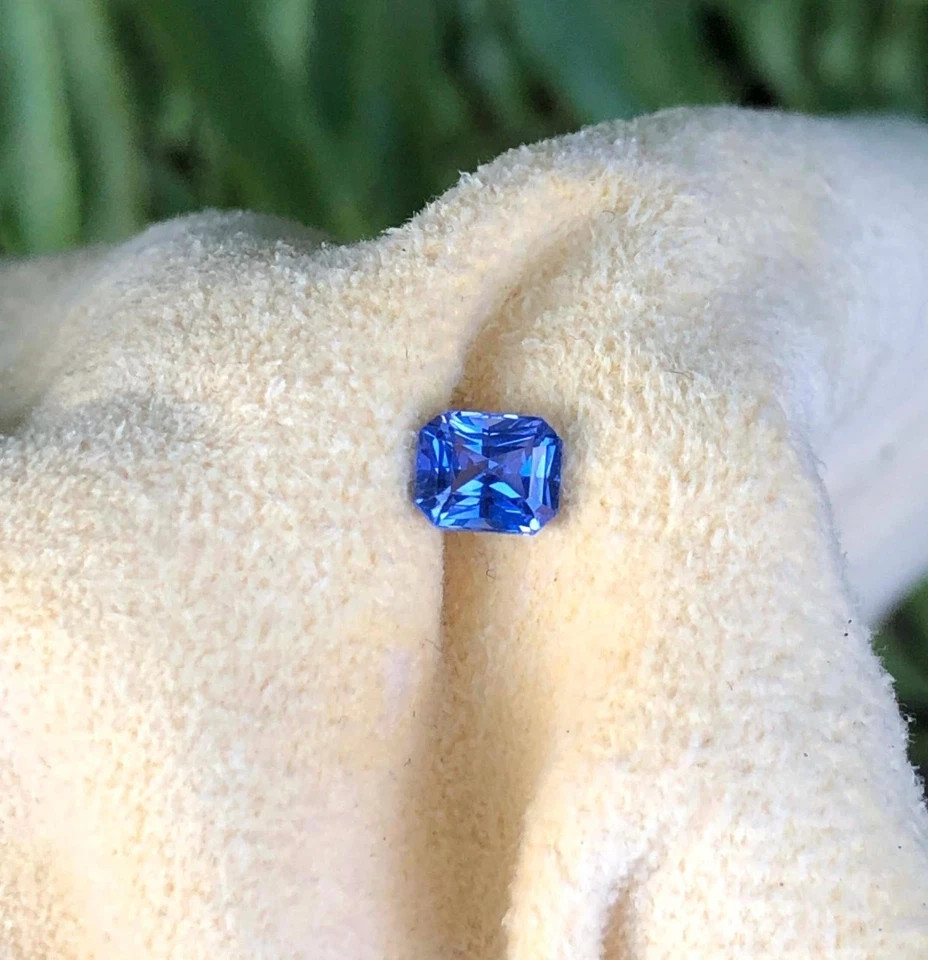 4 Ct Rare Natural Certified Ceylon Blue Sapphire Emerald Cut Loose Gemstone