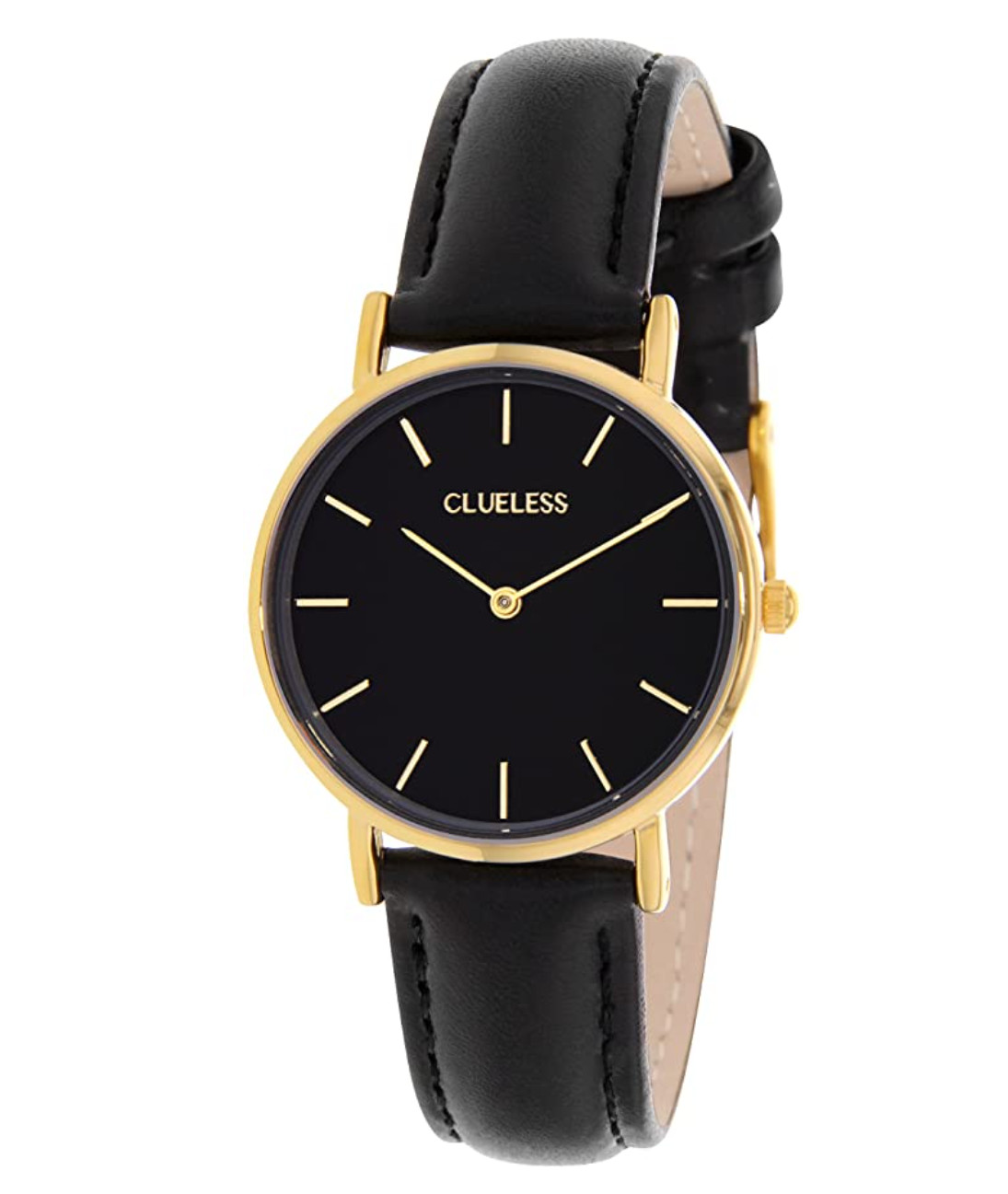 CLUELESS Ladies 36mm Black Quartz Watch + Leather Strap BCL10102-103