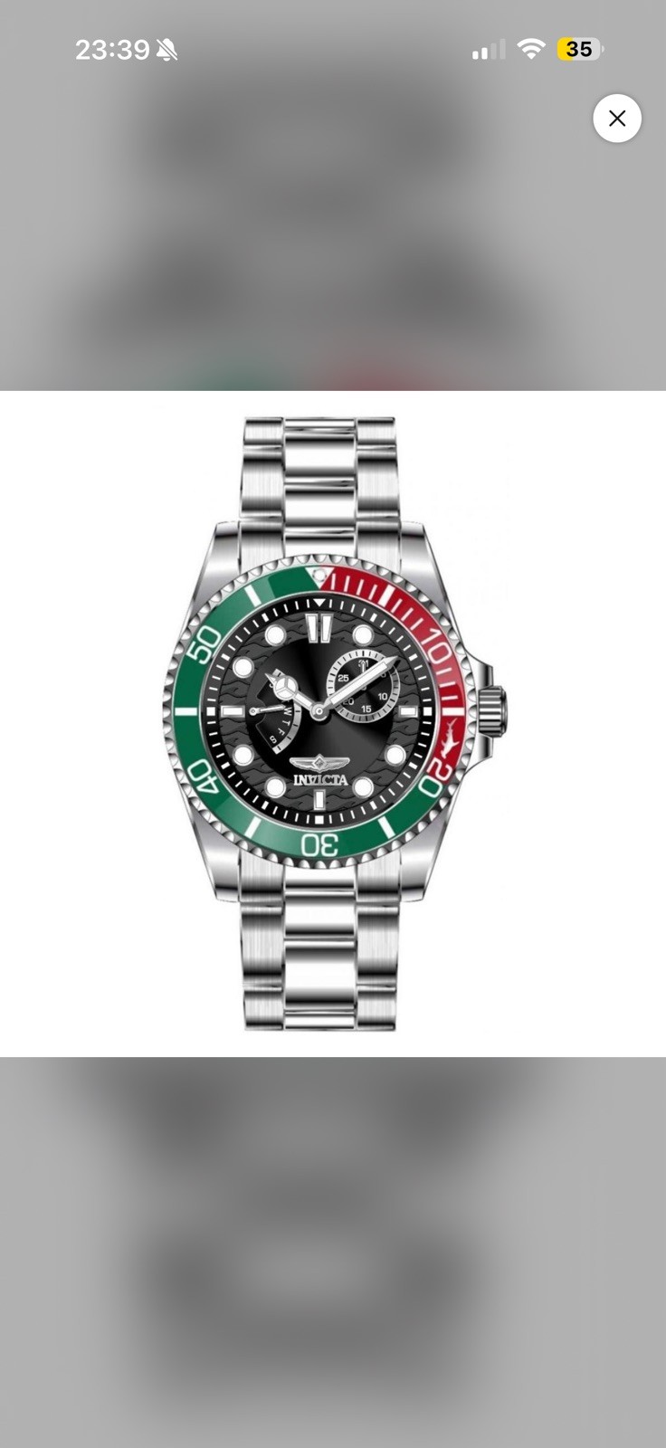 INVICTA Watch Pro Diver Men 43mm Stainless Steel Steel Black dial VD88 Quartz