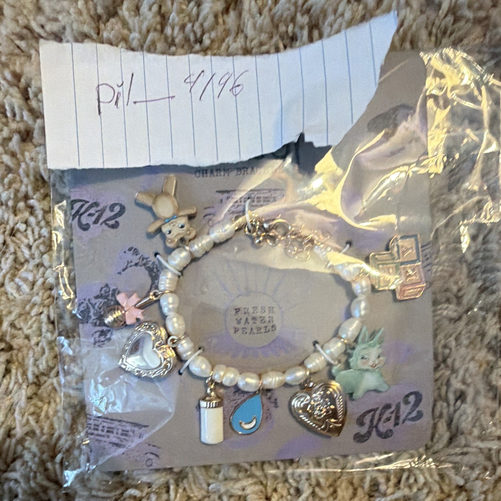 Melanie Martinez Trilogy Crybaby Charm Bracelet Freshwater Pearls (BRAND NEW)