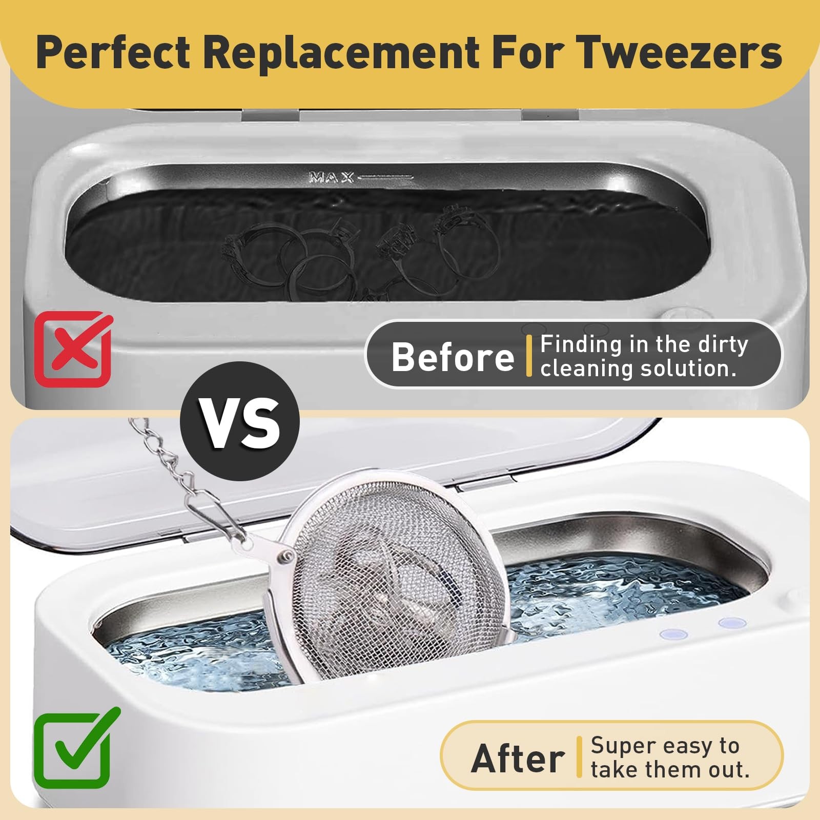 Small Parts Jewelry Cleaning Basket – 2Pcs Stainless Steel Basket, Ideal for …