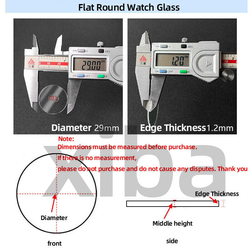 Replacement 0.8mm-3.0mmThick 20-40mm Flat Sapphire Watch Glass Round Crystal