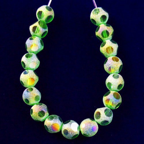 2Set 17Pcs/Set Green Titanium Crystal Agate Druzy Quartz Geode Rund DIY Beads