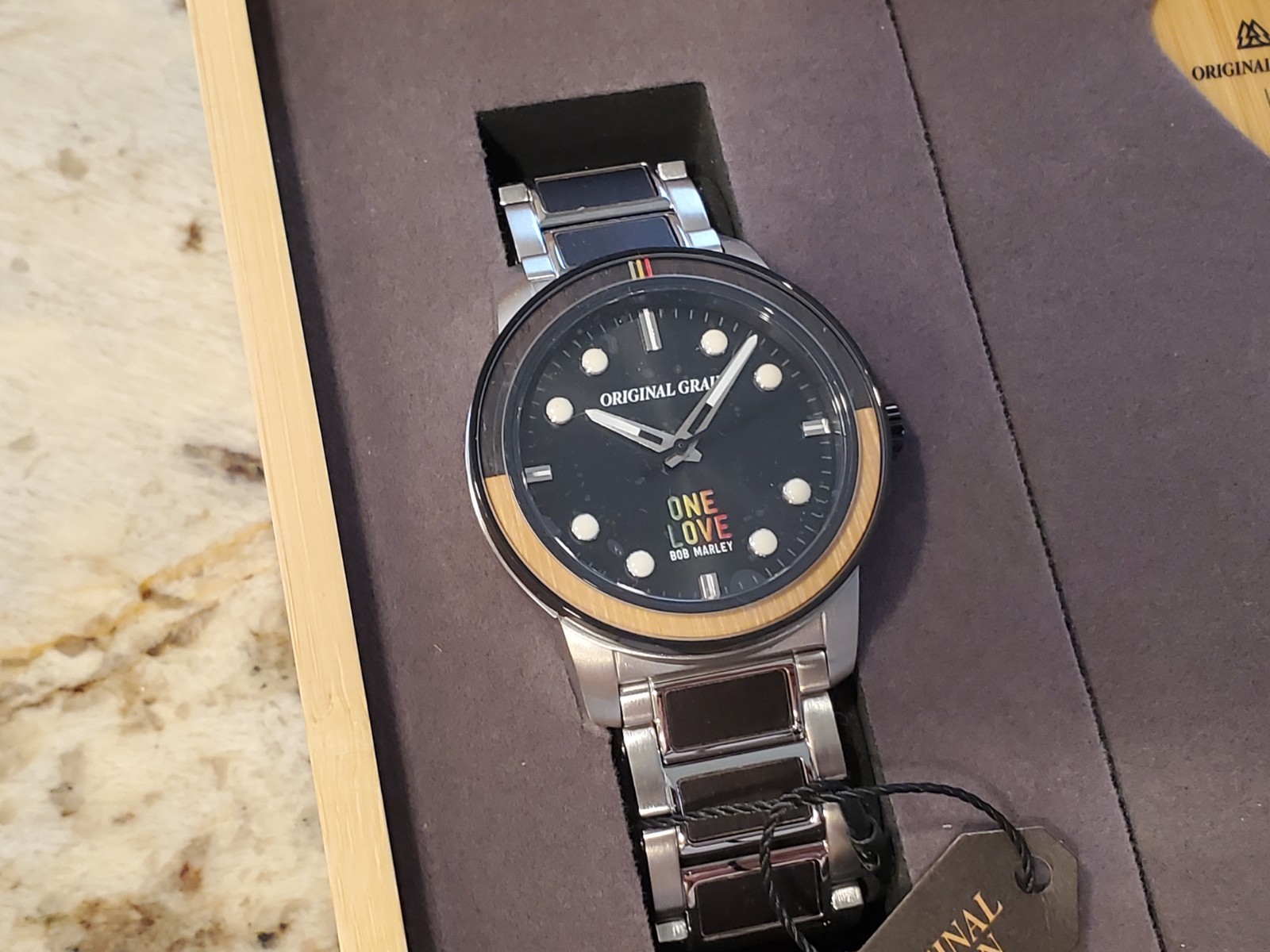 MINT!!! Original Grain “One Love” Ltd. Edition Bob Marley Bamboo 46mm Watch NIB