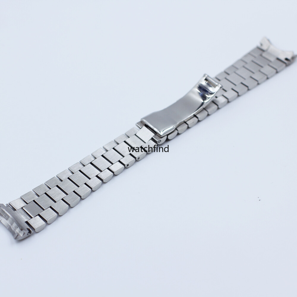 Solid Curved Screw Links Stainless Watch Band Bracelet Strap Clasp 13 17 20 21MM