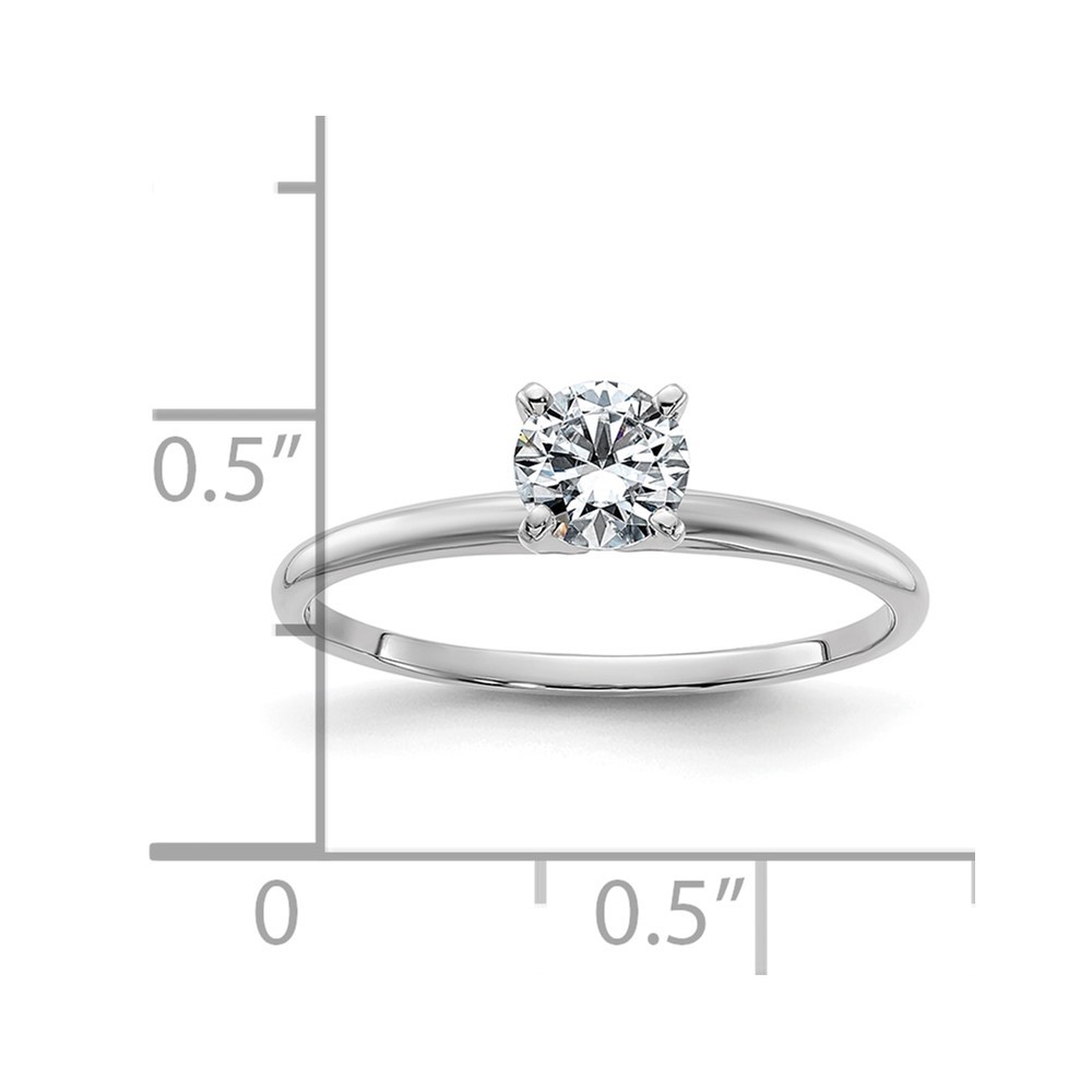 14k White Gold Round Cut Moissanite Solitaire Engagement Ring Size 7