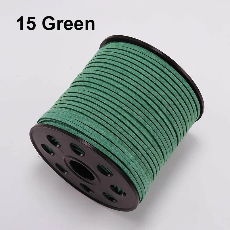 100 Yard Faux Leather Cord String 3mm Flat Suede Bracelet Necklace Jewelry