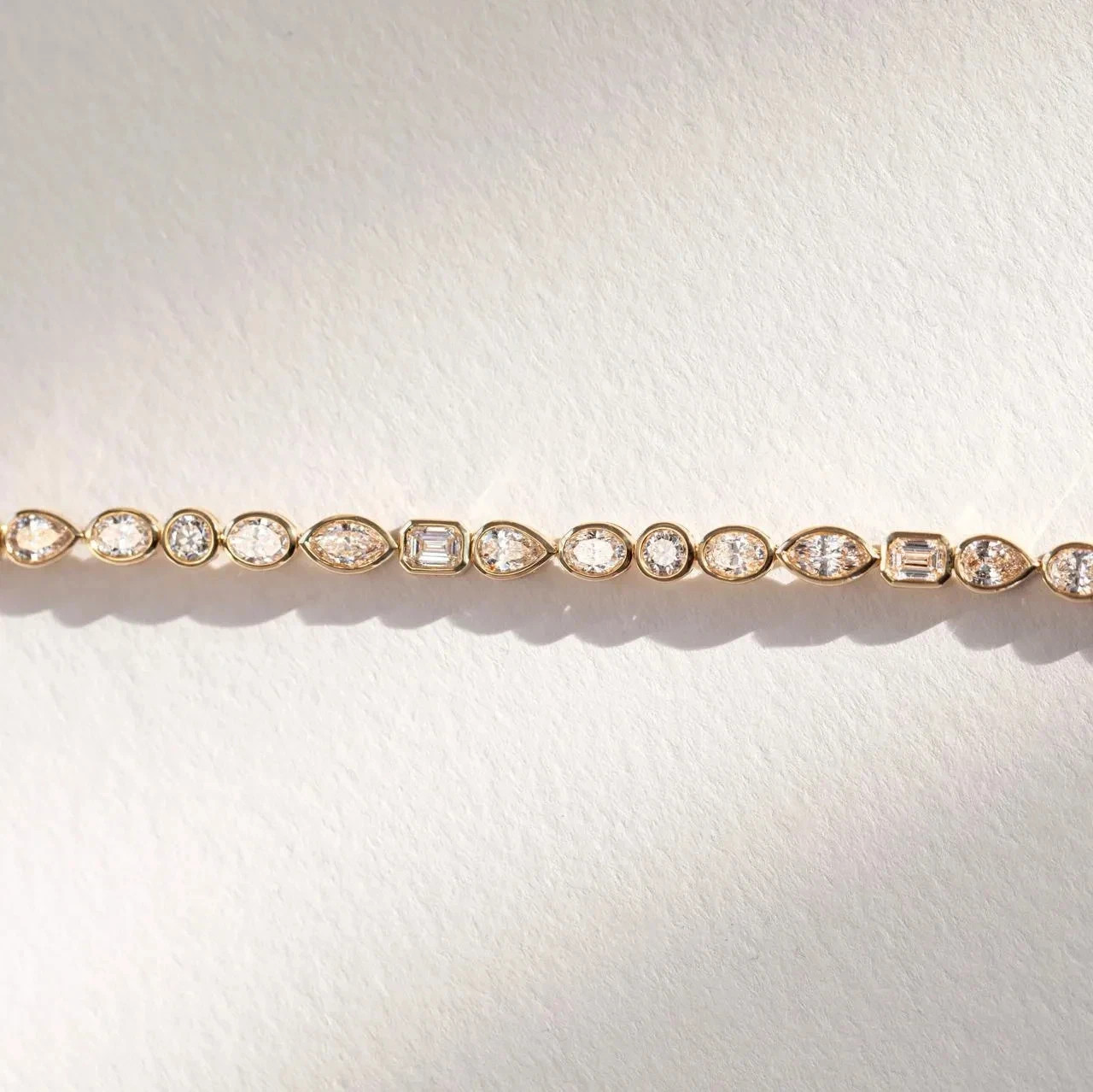 IGI 5 CT F- VS1 Lab Grown Diamond Women Wedding Tennis Bracelet 14K Yellow Gold