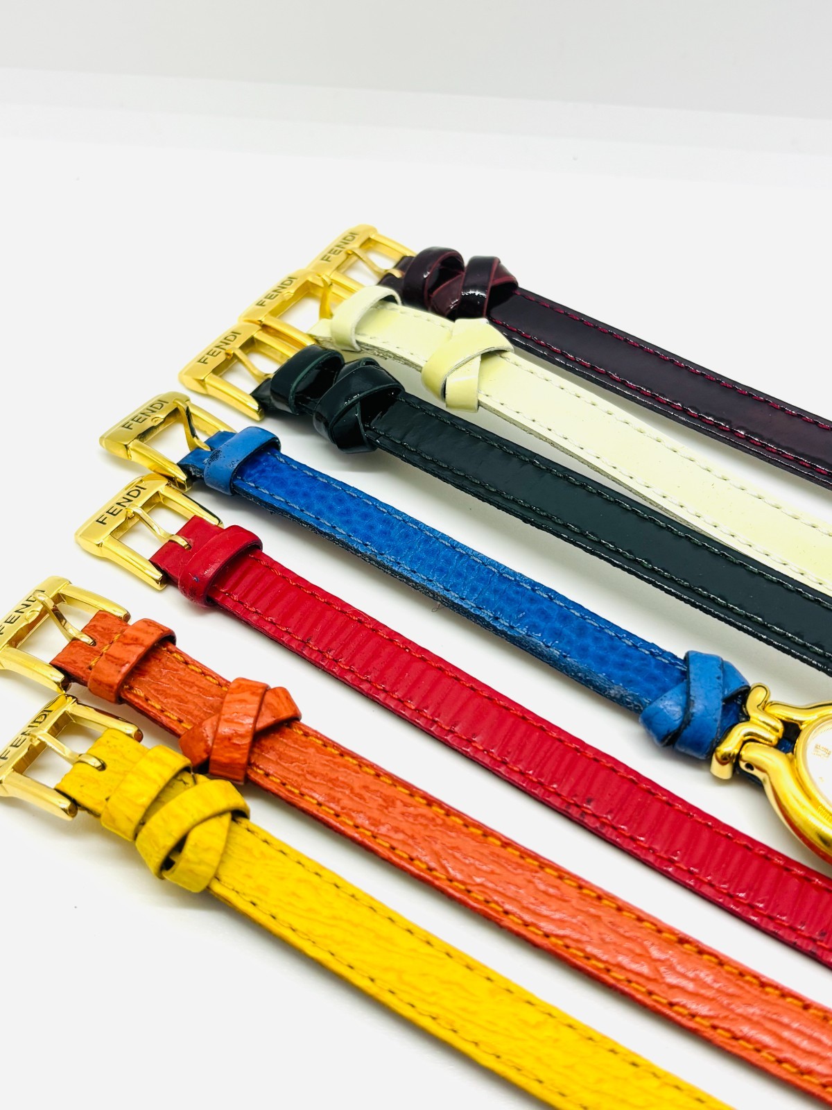[Near MINT] Fendi 640L Chameleon Change 5 Color Belts Watch Quarts w/Case