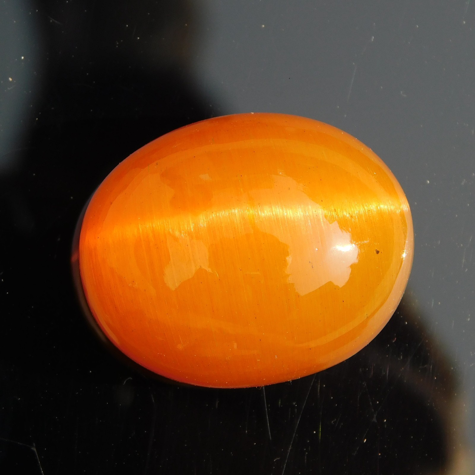 128.50 Cts Natural Orange Cats Eye Chrysoberyl Certified Sri Lankan Gemstone