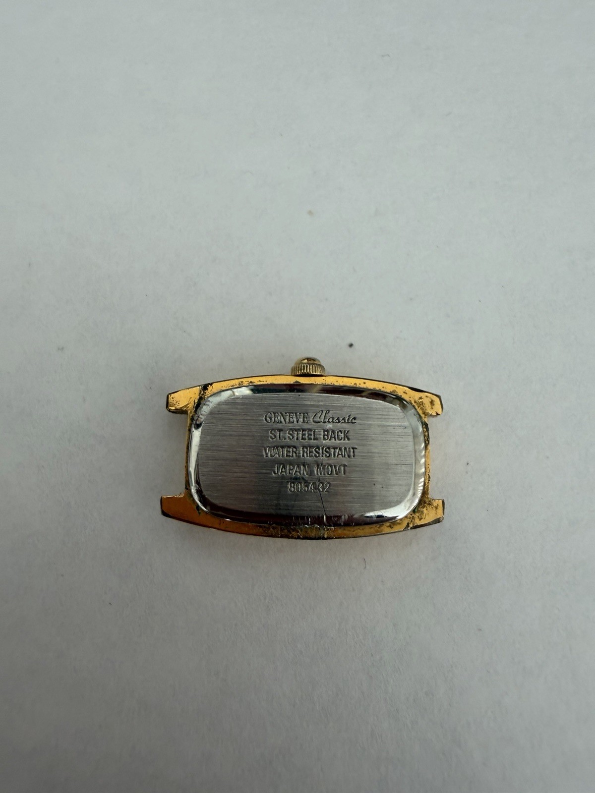 Geneve Classic Quartz Gold Tone Rectangle Analog Dress Watch Head Only WR