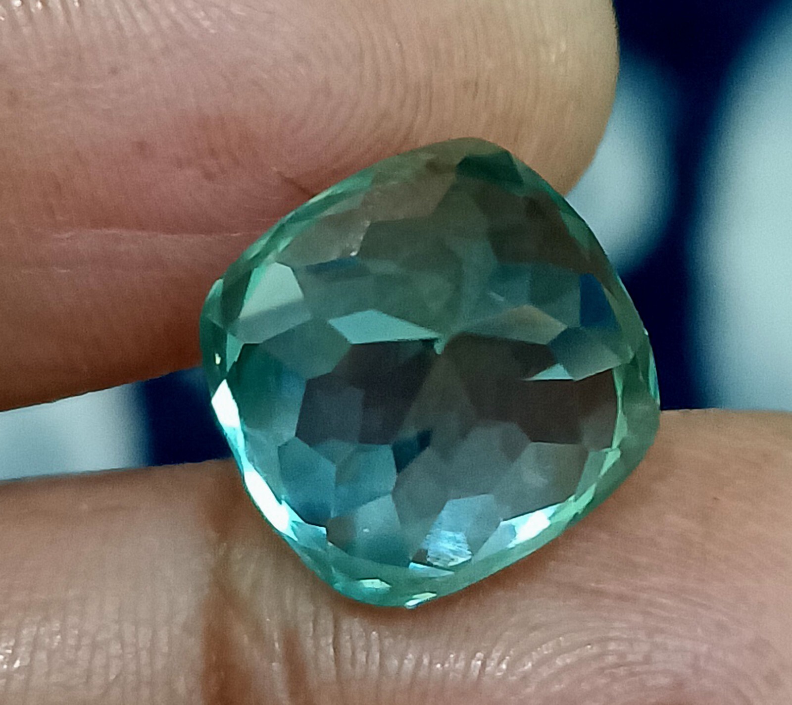 Flawless Natural Ceylon Blue-Green Sapphire Cushion Cut Loose GEMSTONE 11.70 Ct