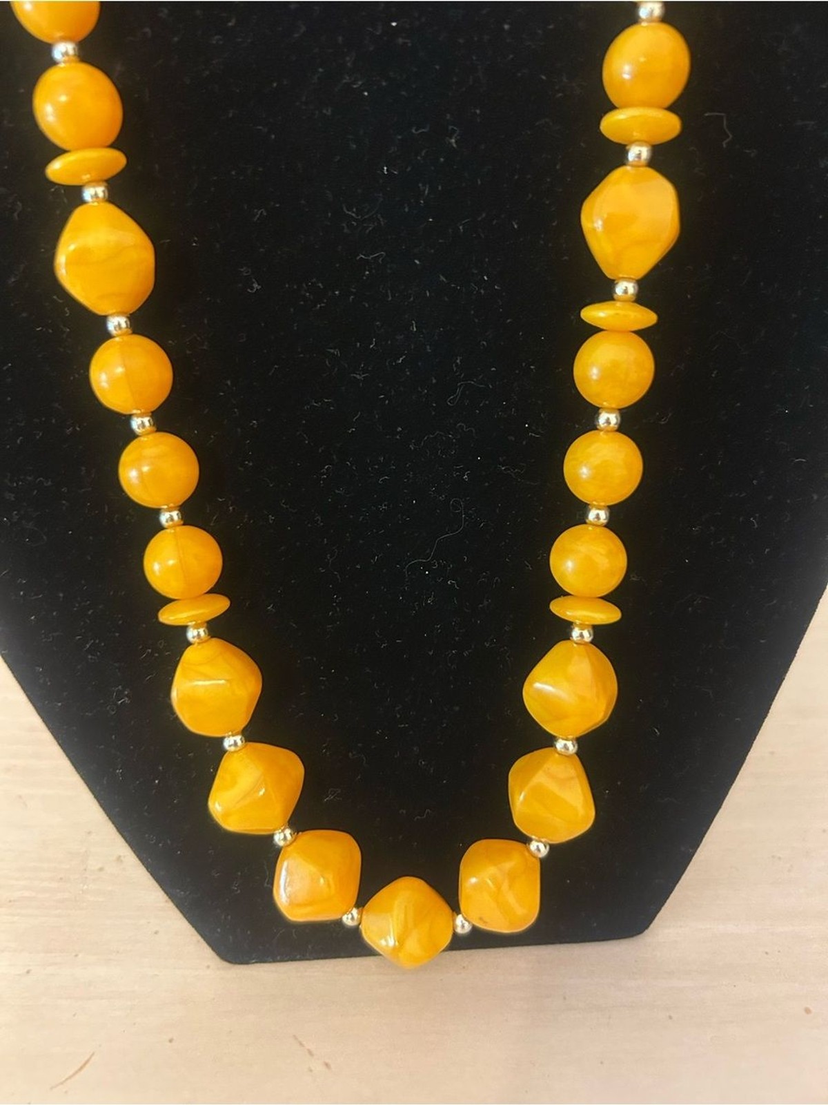 Mustard Yellow Bead Statement Necklace – Women Jewelry