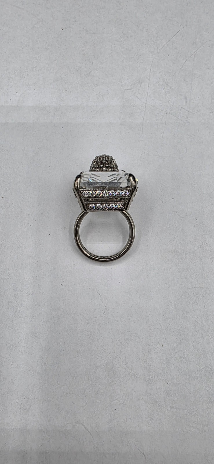 Kurt Geiger London Tone Crystal Eagle Head Statement Cocktail Ring Size 8