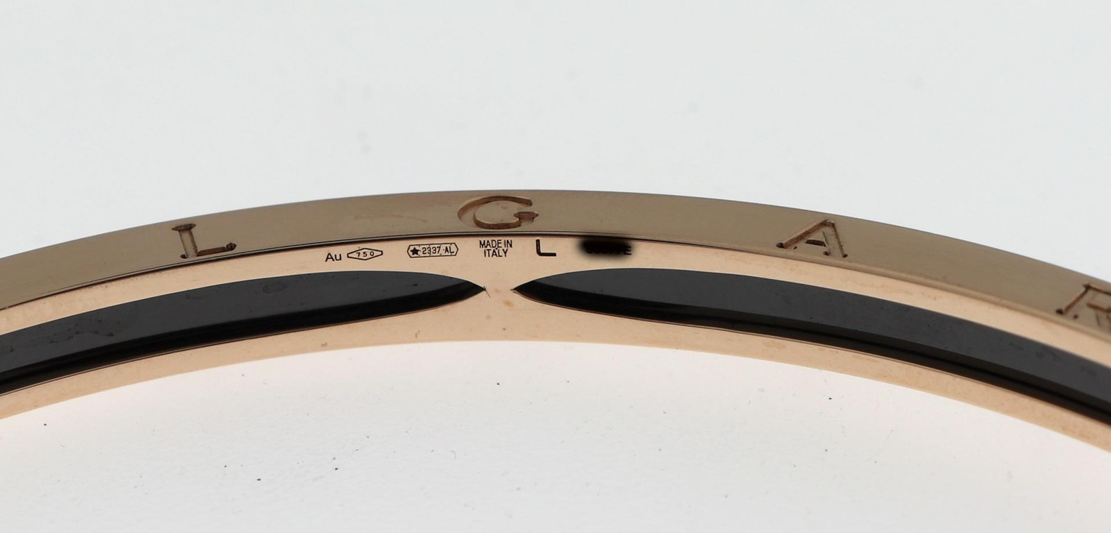 Bulgari Bvlgari B.Zero1 B Zero One 18k Rose Gold Black Ceramic Bracelet Sz L $9K