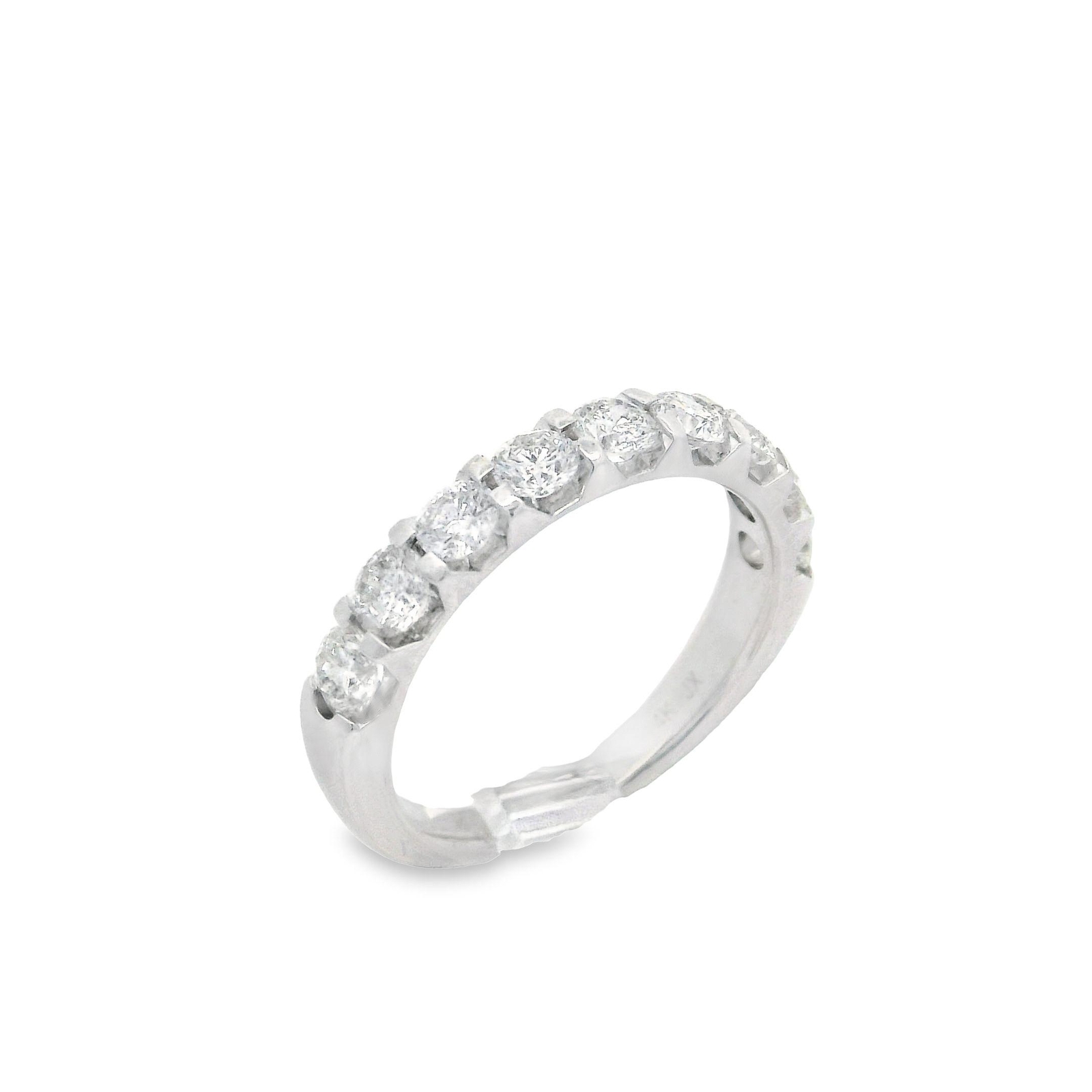 14k White Gold 0.85ctw Large Fiery White Diamond Wedding Classic Band Ring